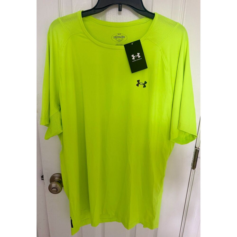 Under Armour Men's UA Velocity Jacquard Shirt Bright Green 2XL NWT